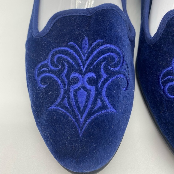 Sunset Blue Crushed Velvet Flats - Picture 6 of 10